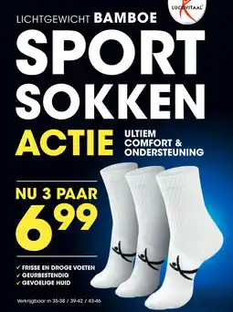 Lucovitaal LICHTGEWICHT BAMBOE SPORT SOKKEN aanbieding