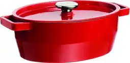 Bol.com Pyrex Slowcook Braadpan Ovaal - Gietijzer - 58 liter - Rood aanbieding