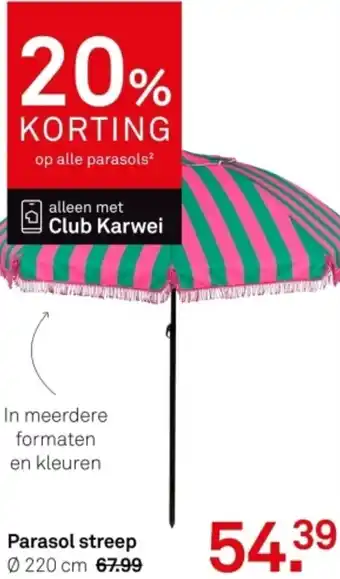 Karwei Parasol streep aanbieding