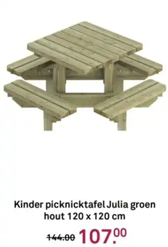Karwei Kinder picknicktafel Julia groen hout aanbieding