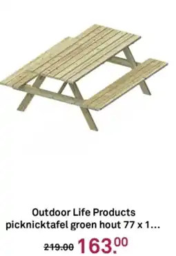 Karwei Outdoor Life Products picknicktafel groen hout aanbieding