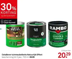 Karwei CetaBever tuinmeubelbeits Natuurlijk Effect aanbieding
