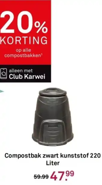 Karwei Compostbak zwart kunststof aanbieding
