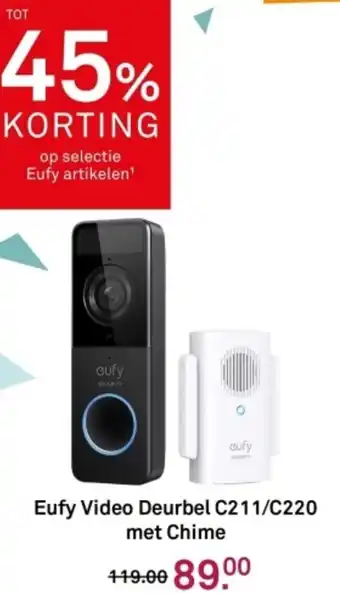 Karwei Eufy Video Deurbel C211/C220 met Chime aanbieding