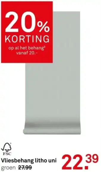 Karwei Vliesbehang litho uni groen aanbieding