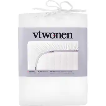 Albert Heijn vtwonen 1 persoons hoeslaken met band wit aanbieding