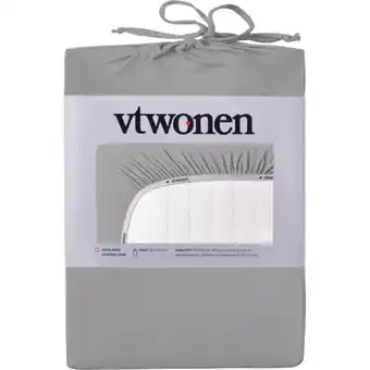Albert Heijn vtwonen 1 persoons hoeslaken met band grijs aanbieding