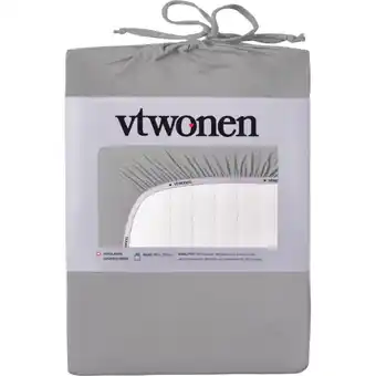 Albert Heijn vtwonen 2 persoons hoeslaken met band grijs aanbieding
