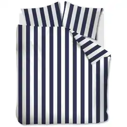 Albert Heijn vtwonen 2-persoons dekbedovertrek streep blauw aanbieding