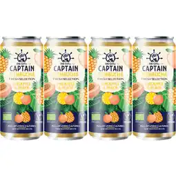 Albert Heijn The Gutsy Captain Kombucha pineapple & peach 4-pack aanbieding
