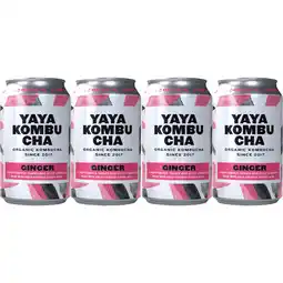 Albert Heijn YAYA Kombucha ginger 4-pack aanbieding