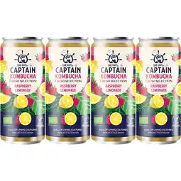 Albert Heijn The Gutsy Captain Kombucha raspberry lemonade 4-pack aanbieding