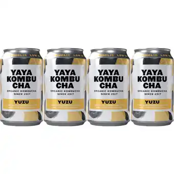 Albert Heijn YAYA Kombucha yuzu 4-pack aanbieding