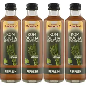 Albert Heijn Zonnatura Kombucha citroengras 4-pack aanbieding