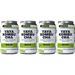 Albert Heijn YAYA Organic kombucha maté 4-pack aanbieding