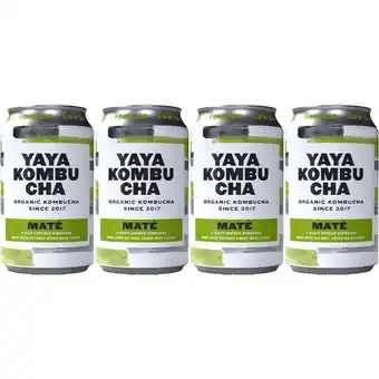 Albert Heijn YAYA Organic kombucha maté 4-pack aanbieding