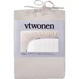 Albert Heijn vtwonen 2-persoons hoeslaken met band beige aanbieding