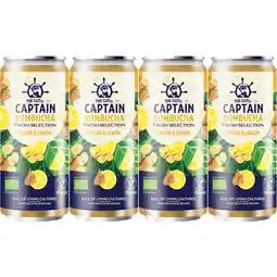 Albert Heijn The Gutsy Captain Kombucha ginger & lemon 4-pack aanbieding