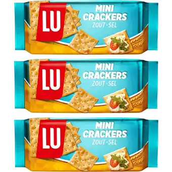 Albert Heijn LU Mini crackers zout 3-pack aanbieding