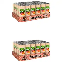 Albert Heijn Fuze Tea Black tea peach hibiscus 48-pack aanbieding