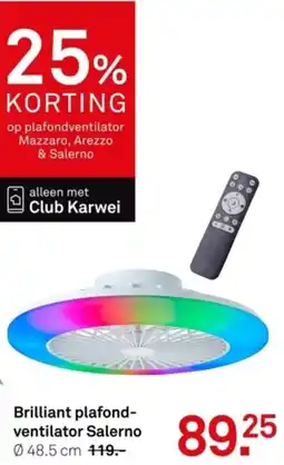 Karwei Brilliant plafondventilator Salerno aanbieding