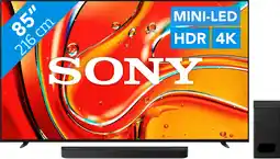 Coolblue Sony 85 Bravia 7 4K QLED XR Mini-led (2024) + Sony Bravia Theatre Bar 6 Zwart aanbieding