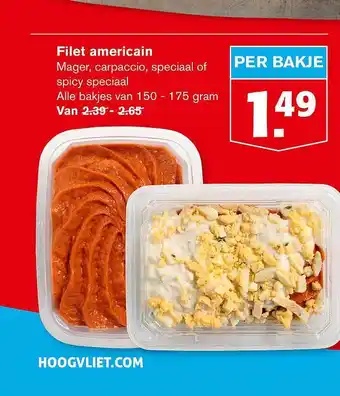 Hoogvliet Filet Americain 150-175gram aanbieding