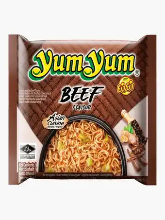 Flink Yum Yum Beef flavour instant noodles 60g aanbieding