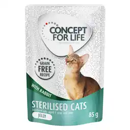 Zooplus Concept for Life Sterilised Cats Konijn graanvrij - in Gelei Kattenvoer - 48 x 85 g aanbieding