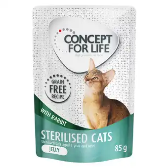 Zooplus Concept for Life Sterilised Cats Konijn graanvrij - in Gelei Kattenvoer - 48 x 85 g aanbieding