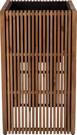 Intratuin Intratuin bloempot op poten Latten naturel 51 x 51 x 90 cm aanbieding