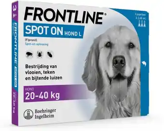 Intratuin Frontline vlooiendruppels Spot On voor honden 20-40 kg 3 stuks aanbieding