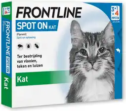 Intratuin Frontline vlooiendruppels Spot On kat tot 10 kg 4 stuks aanbieding