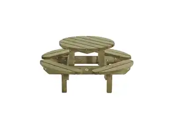 Welkoop Talen Rond - Kinderpicknicktafel - Ø130CM / Hoogte 64CM aanbieding