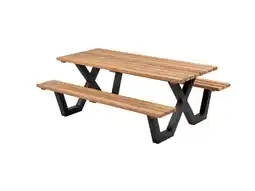 Welkoop Talen Buitenmeubelen Hardhout - Picknicktafel - Bruin - 200x160 cm aanbieding