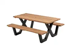 Welkoop Talen Buitenmeubelen Hardhout - Picknicktafel - Bruin - 180x160 cm aanbieding