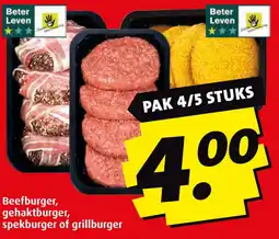 Boni Beefburger, gehaktburger, spekburger of grillburger aanbieding
