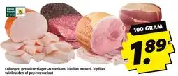 Boni Coburger, gerookte slagersachterham, kipfilet naturel, kipfilet tuinkruiden of pepercervelaat aanbieding