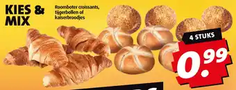 Boni Roomboter croissants, tijgerbollen of kaiserbroodjes aanbieding