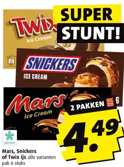 Boni Mars, Snickers of Twix ijs aanbieding