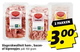 Boni Slagerskwaliteit ham-, bacon- of kipreepjes aanbieding