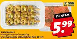 Boni Garnalenspies of gemarineerde zalmfilet met huid aanbieding