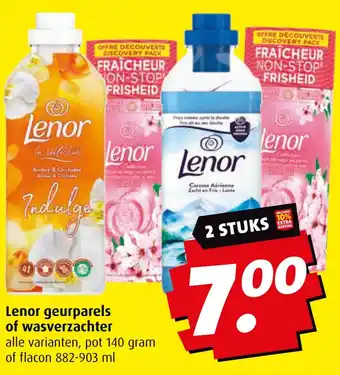 Boni Lenor geurparels of wasverzachter aanbieding