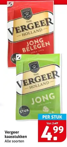 Hoogvliet Vergeer kaasstukken aanbieding