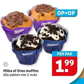 Hoogvliet Milka of Oreo muffins aanbieding
