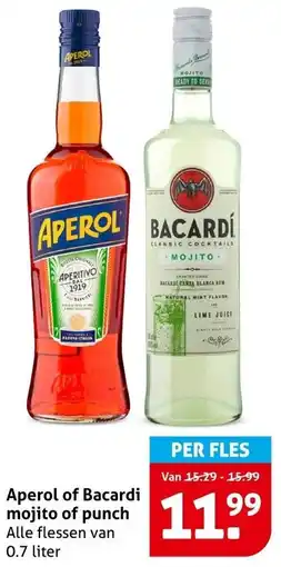 Hoogvliet Aperol of Bacardi mojito of punch aanbieding