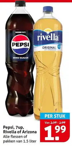Hoogvliet Pepsi, 7up, Rivella of Arizona aanbieding