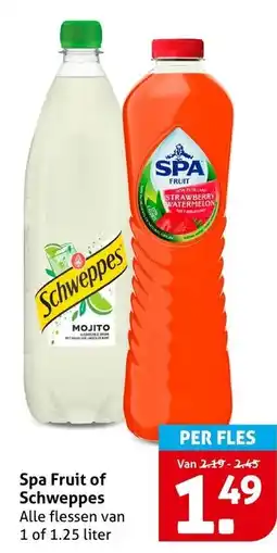 Hoogvliet Spa Fruit of Schweppes aanbieding