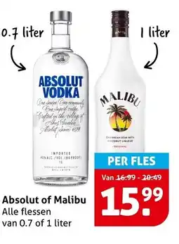 Hoogvliet Absolut of Malibu aanbieding