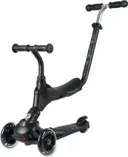 Bol.com Qplay Sema Pro Black Step Scoot and Ride - 5-in-1 balansscooter - verlichting in de wielen - Zwart aanbieding